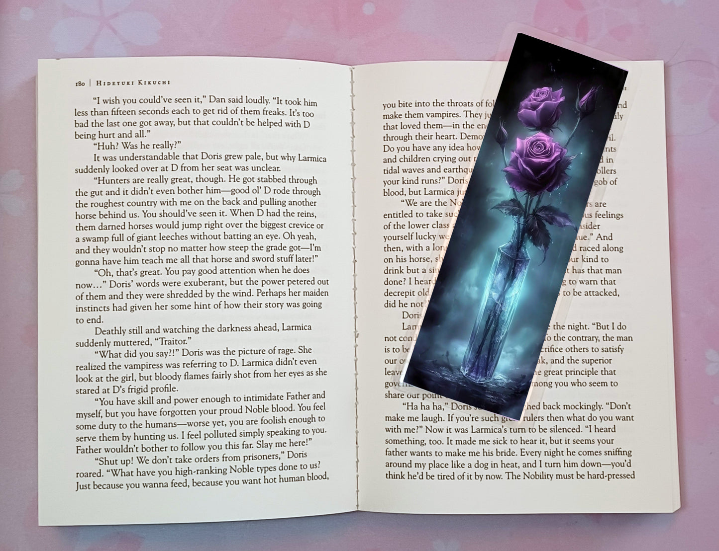 Purple Rose Flower Floral Bookmark Novel Book 4 DESIGNS