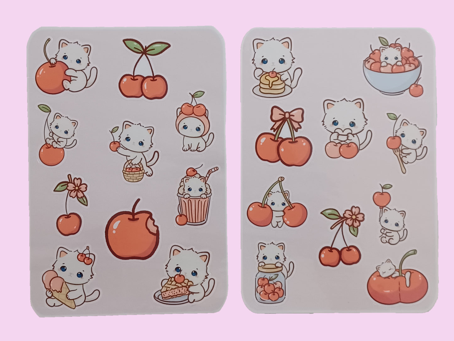 Cherry Cat Sticker Sheet 5.5" x 6.5"