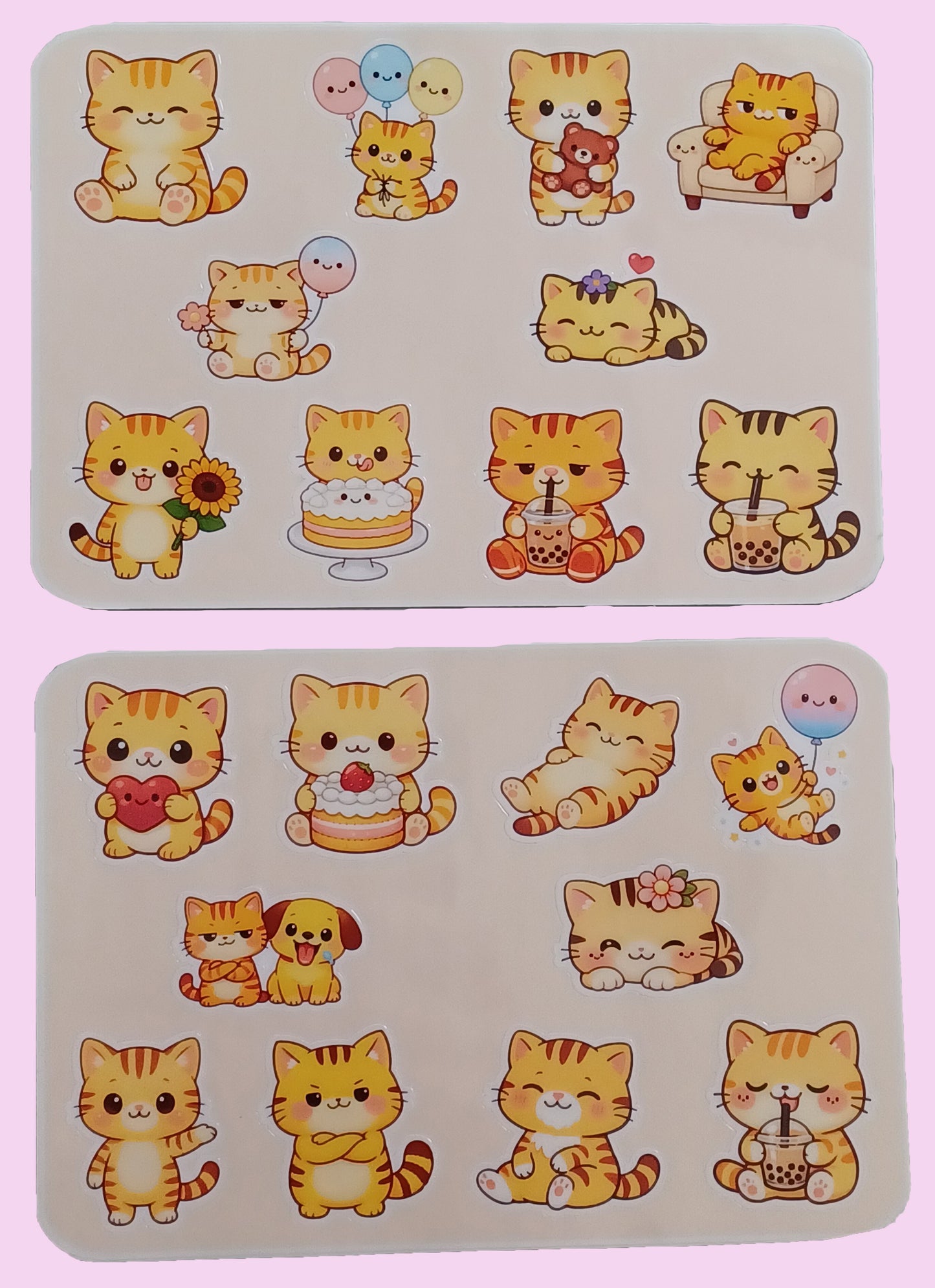 Playful Cats Sticker Sheet 5.5" x 6.5"