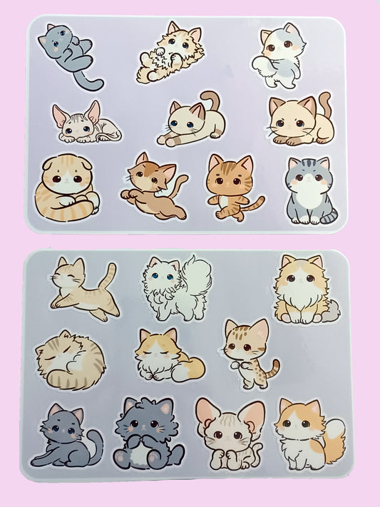 Kitty Variety 2 Sticker Sheet 5.5" x 6.5"