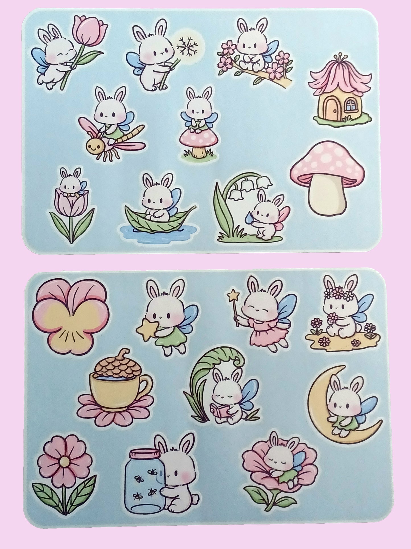 Fairy Tale Garden Bunny Sticker Sheet 5.5" x 6.5"
