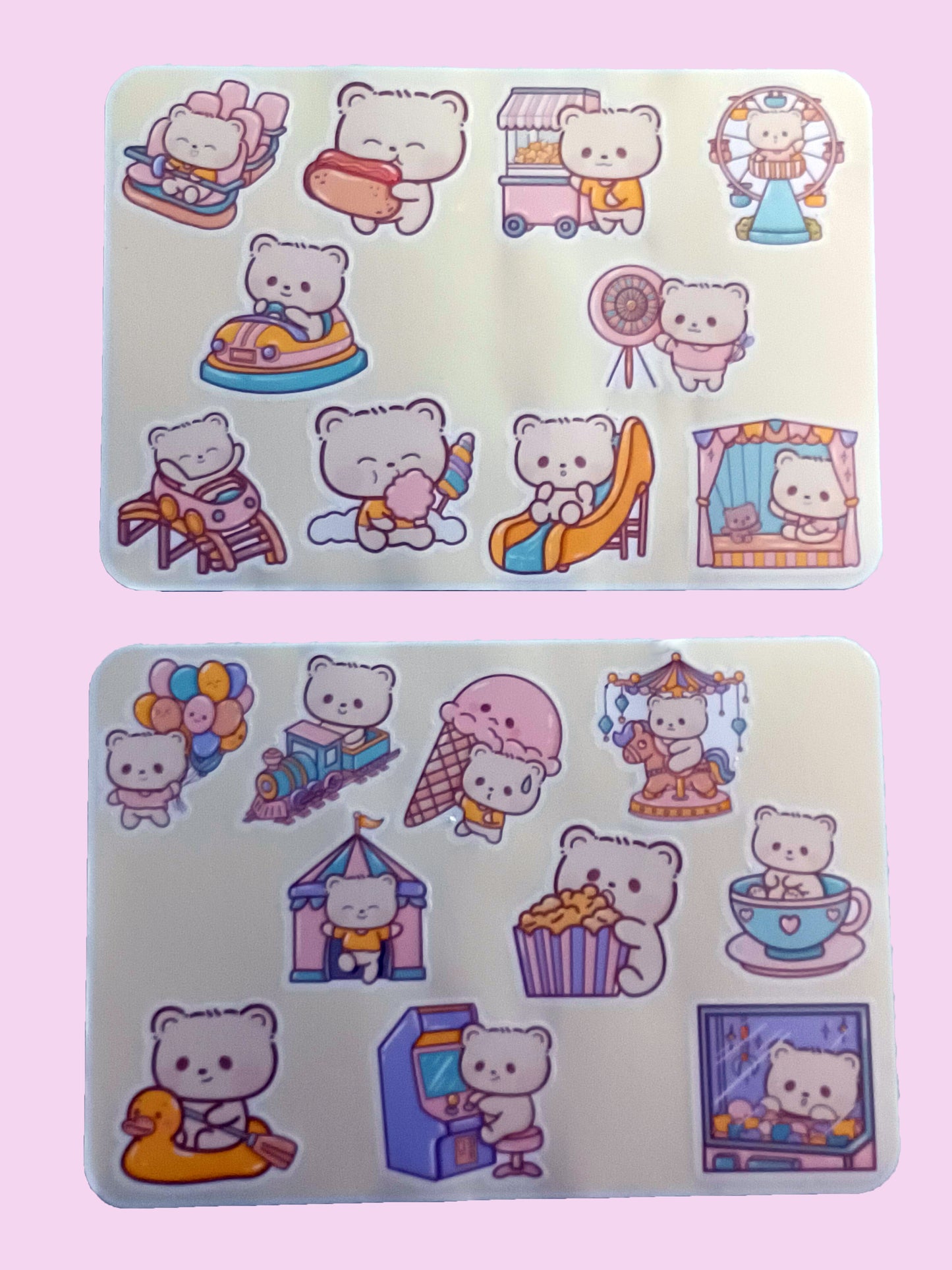 Carnival Bears Sticker Sheet 5.5" x 6.5"