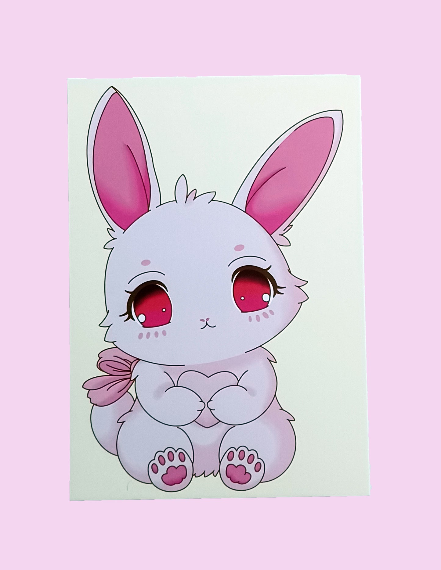 Sakura Bunny Print Wall Art Gift Decor Photo Kawaii Style Home Aesthetic Rabbit Pastel Cute 5x7
