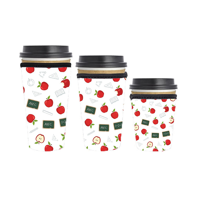 Back to School Teacher Reusable Neoprene Insulator Soda Tea Iced Hot Coffee Cup Drink Sleeve