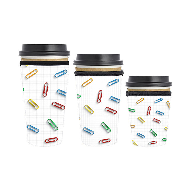 Back to School Teacher Reusable Neoprene Insulator Soda Tea Iced Hot Coffee Cup Drink Sleeve