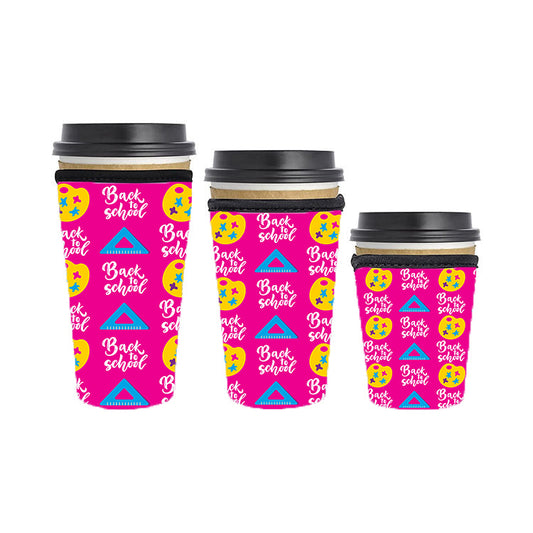 Back to School Teacher Reusable Neoprene Insulator Soda Tea Iced Hot Coffee Cup Drink Sleeve