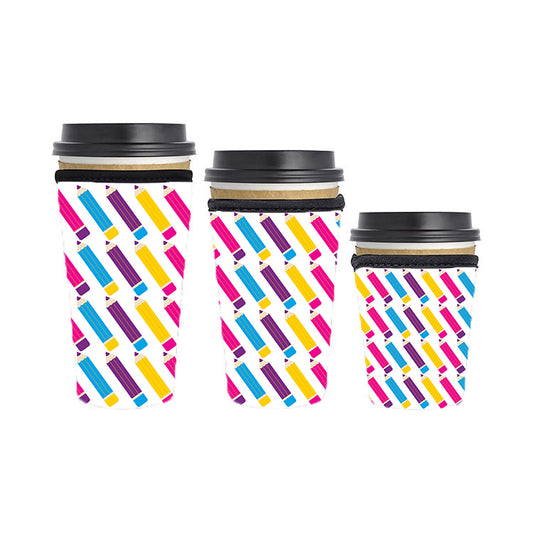 Back to School Teacher Reusable Neoprene Insulator Soda Tea Iced Hot Coffee Cup Drink Sleeve