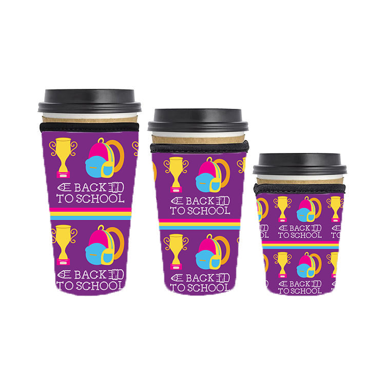 Back to School Teacher Reusable Neoprene Insulator Soda Tea Iced Hot Coffee Cup Drink Sleeve