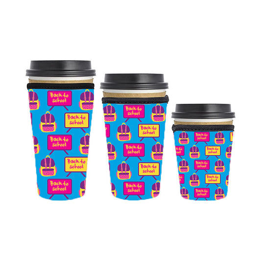 Back to School Teacher Reusable Neoprene Insulator Soda Tea Iced Hot Coffee Cup Drink Sleeve
