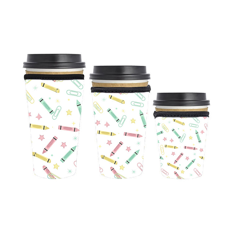 Back to School Teacher Reusable Neoprene Insulator Soda Tea Iced Hot Coffee Cup Drink Sleeve