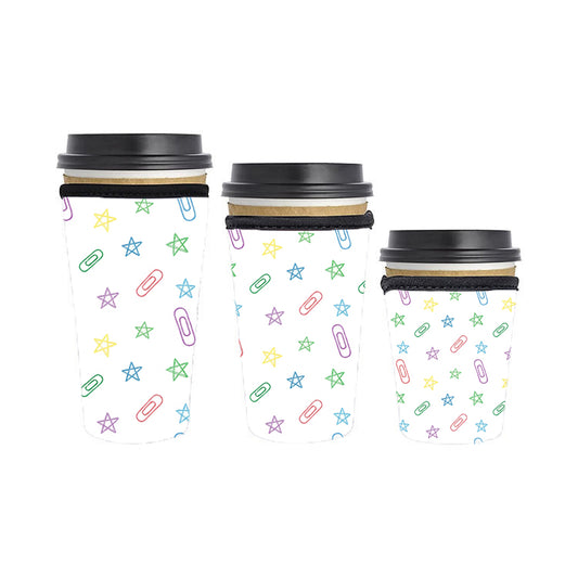 Back to School Teacher Reusable Neoprene Insulator Soda Tea Iced Hot Coffee Cup Drink Sleeve