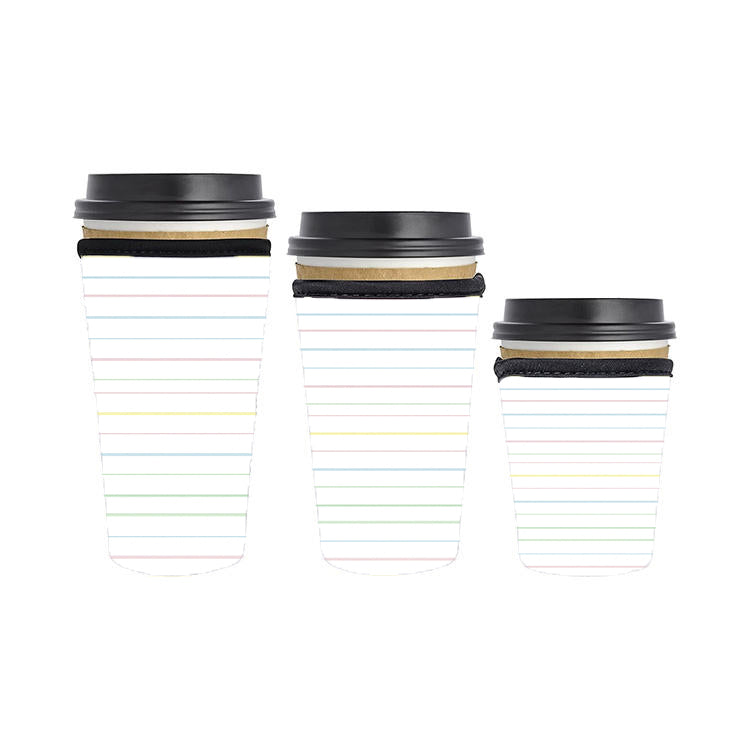 Back to School Teacher Reusable Neoprene Insulator Soda Tea Iced Hot Coffee Cup Drink Sleeve