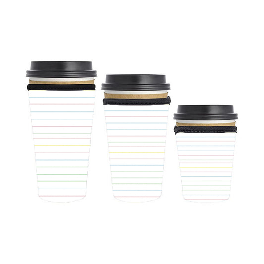 Back to School Teacher Reusable Neoprene Insulator Soda Tea Iced Hot Coffee Cup Drink Sleeve