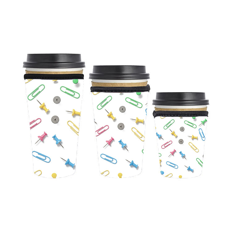 Back to School Teacher Reusable Neoprene Insulator Soda Tea Iced Hot Coffee Cup Drink Sleeve