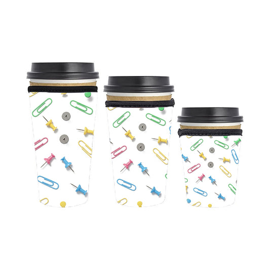Back to School Teacher Reusable Neoprene Insulator Soda Tea Iced Hot Coffee Cup Drink Sleeve