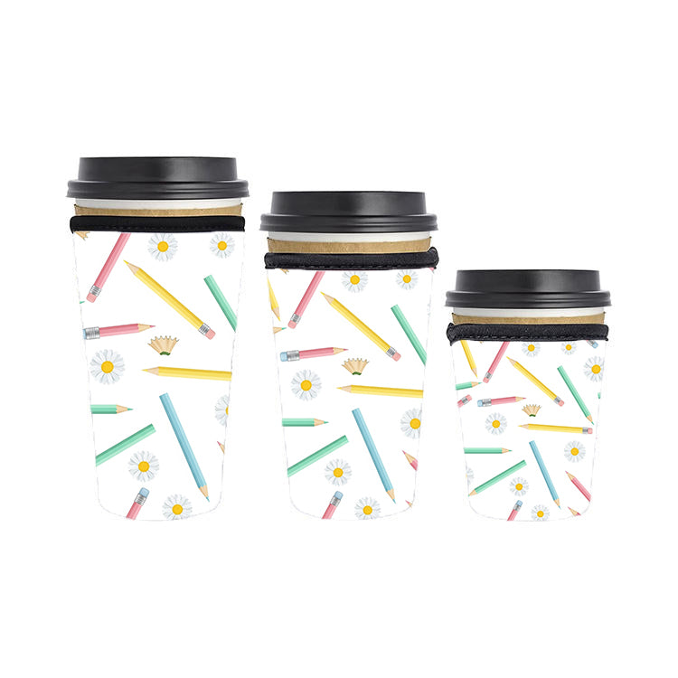 Back to School Teacher Reusable Neoprene Insulator Soda Tea Iced Hot Coffee Cup Drink Sleeve