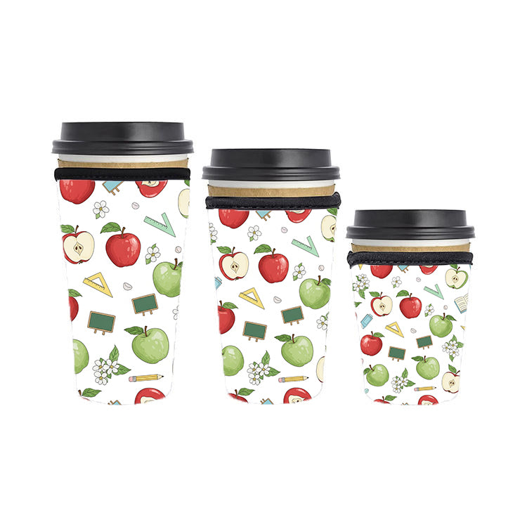 Back to School Teacher Reusable Neoprene Insulator Soda Tea Iced Hot Coffee Cup Drink Sleeve\