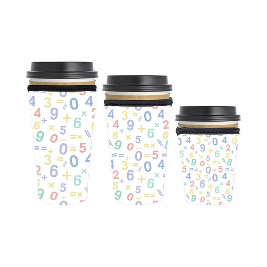 Back to School Teacher Reusable Neoprene Insulator Soda Tea Iced Hot Coffee Cup Drink Sleeve