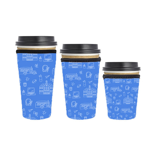 Back to School Teacher Reusable Neoprene Insulator Soda Tea Iced Hot Coffee Cup Drink Sleeve