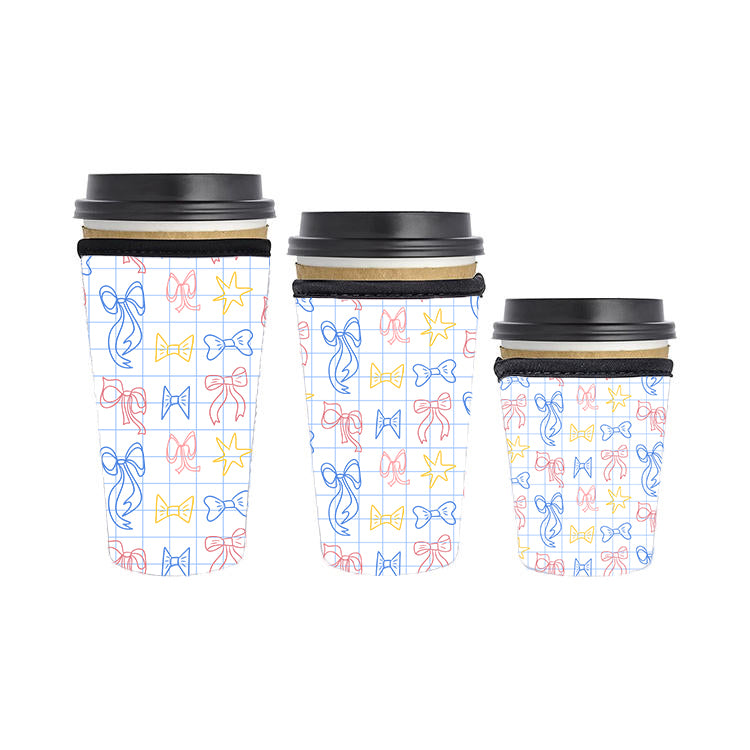 Back to School Teacher Reusable Neoprene Insulator Soda Tea Iced Hot Coffee Cup Drink Sleeve