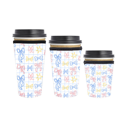 Back to School Teacher Reusable Neoprene Insulator Soda Tea Iced Hot Coffee Cup Drink Sleeve