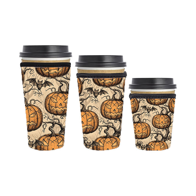 Halloween Reusable Neoprene Insulator Soda Tea Iced Hot Coffee Cup Drink Sleeve