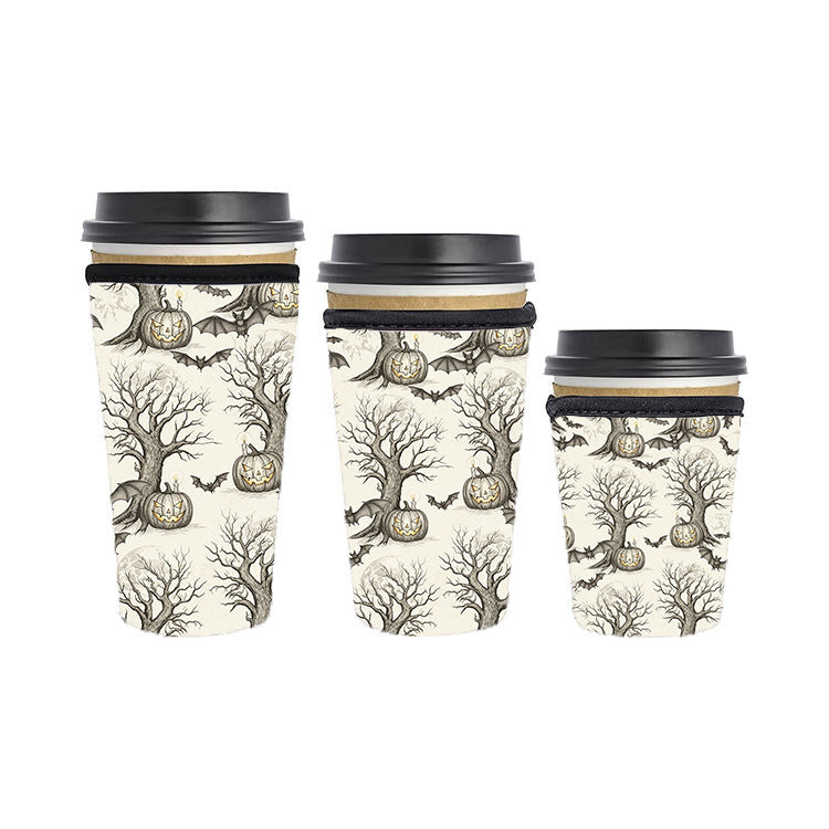 Halloween Reusable Neoprene Insulator Soda Tea Iced Hot Coffee Cup Drink Sleeve