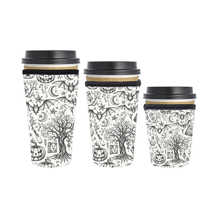 Halloween Reusable Neoprene Insulator Soda Tea Iced Hot Coffee Cup Drink Sleeve