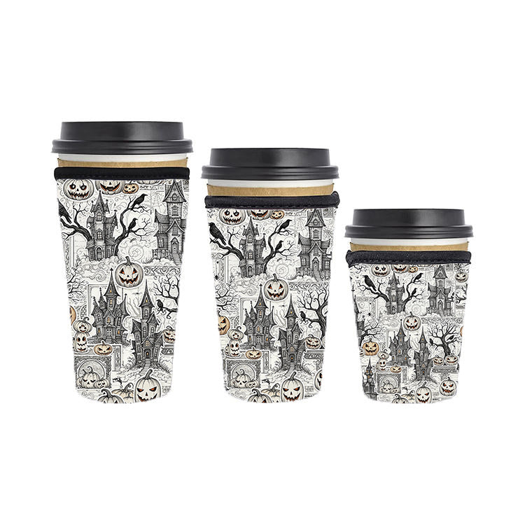 Halloween Reusable Neoprene Insulator Soda Tea Iced Hot Coffee Cup Drink Sleeve