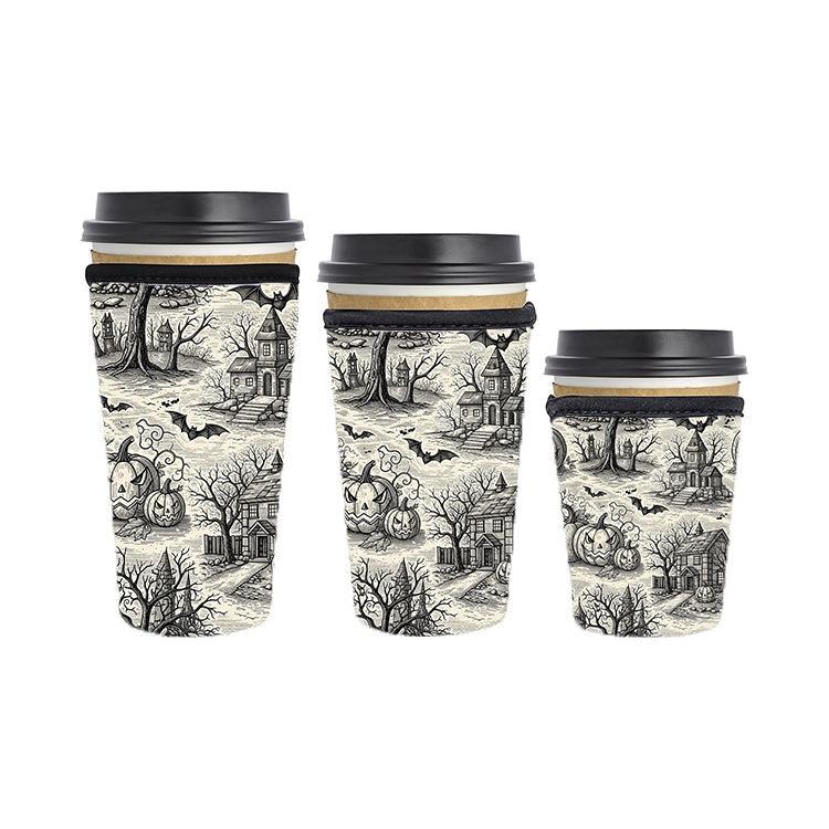 Halloween Reusable Neoprene Insulator Soda Tea Iced Hot Coffee Cup Drink Sleeve