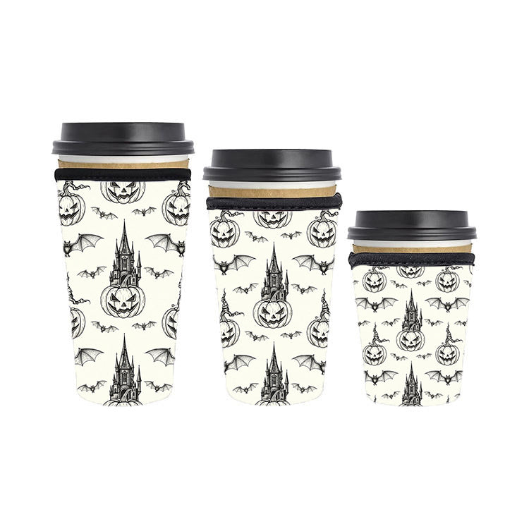 Halloween Reusable Neoprene Insulator Soda Tea Iced Hot Coffee Cup Drink Sleeve
