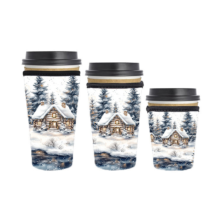 Christmas Reusable Neoprene Insulator Soda Tea Iced Hot Coffee Cup Drink Sleeve