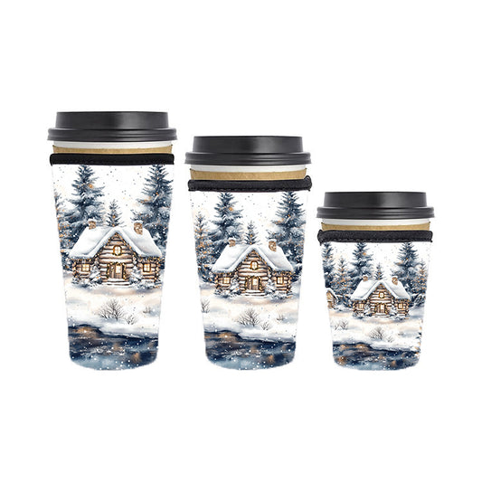 Christmas Reusable Neoprene Insulator Soda Tea Iced Hot Coffee Cup Drink Sleeve
