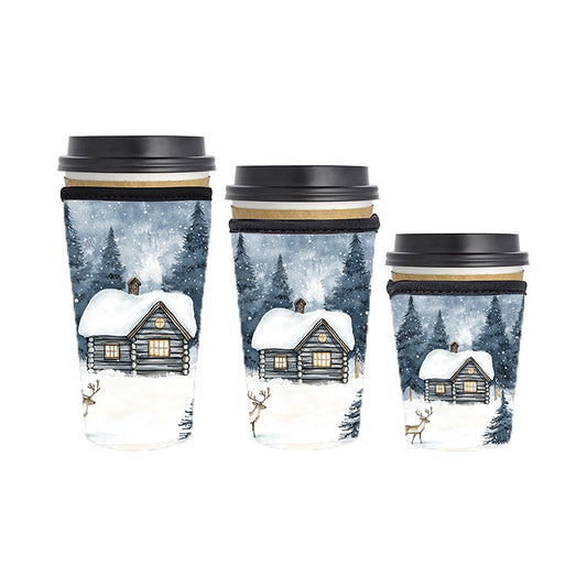 Christmas Reusable Neoprene Insulator Soda Tea Iced Hot Coffee Cup Drink Sleeve
