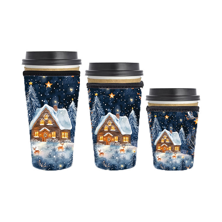 Christmas Reusable Neoprene Insulator Soda Tea Iced Hot Coffee Cup Drink Sleeve
