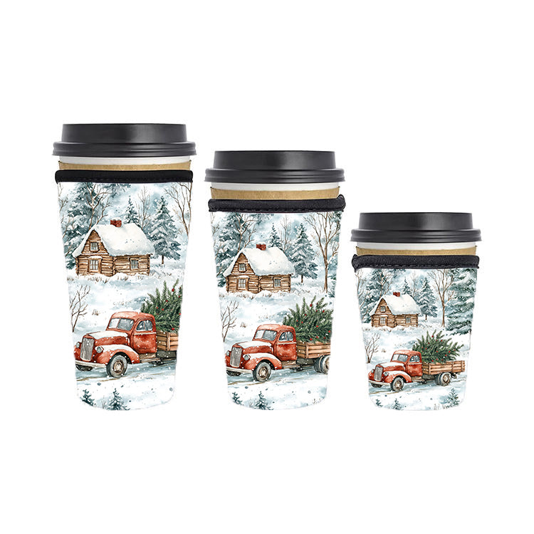 Christmas Reusable Neoprene Insulator Soda Tea Iced Hot Coffee Cup Drink Sleeve