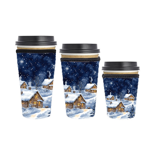 Christmas Reusable Neoprene Insulator Soda Tea Iced Hot Coffee Cup Drink Sleeve