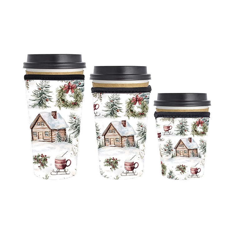 Christmas Reusable Neoprene Insulator Soda Tea Iced Hot Coffee Cup Drink Sleeve