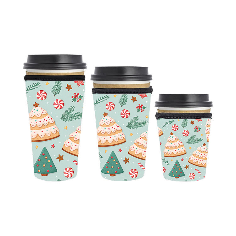 Christmas Reusable Neoprene Insulator Soda Tea Iced Hot Coffee Cup Drink Sleeve