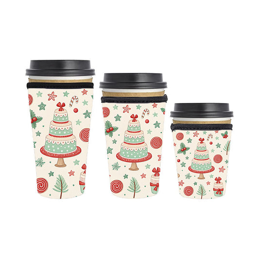 Christmas Reusable Neoprene Insulator Soda Tea Iced Hot Coffee Cup Drink Sleeve