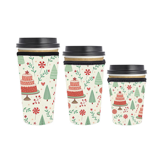 Christmas Reusable Neoprene Insulator Soda Tea Iced Hot Coffee Cup Drink Sleeve