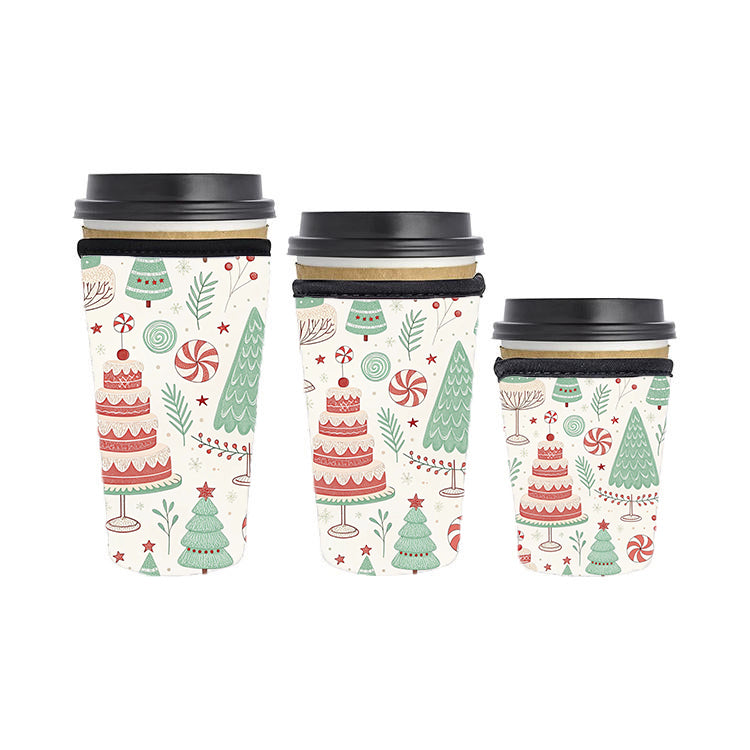 Christmas Reusable Neoprene Insulator Soda Tea Iced Hot Coffee Cup Drink Sleeve