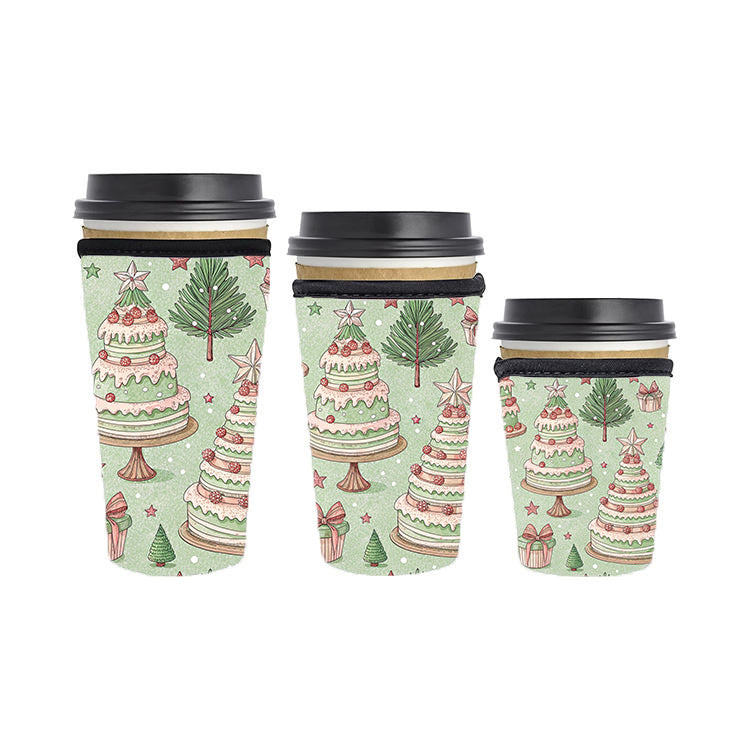Christmas Reusable Neoprene Insulator Soda Tea Iced Hot Coffee Cup Drink Sleeve