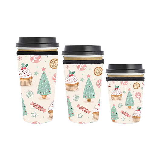 Christmas Reusable Neoprene Insulator Soda Tea Iced Hot Coffee Cup Drink Sleeve