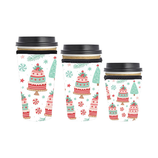 Christmas Reusable Neoprene Insulator Soda Tea Iced Hot Coffee Cup Drink Sleeve