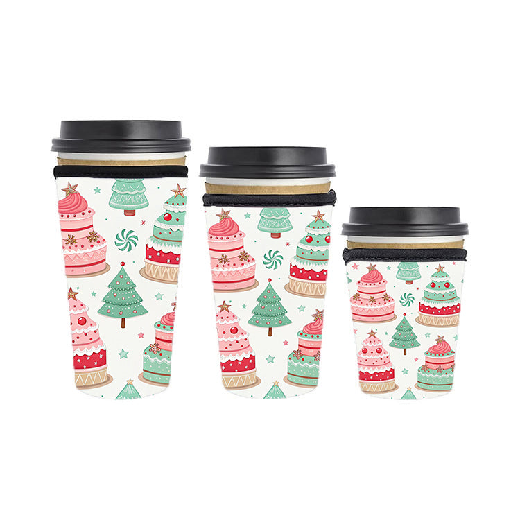 Christmas Reusable Neoprene Insulator Soda Tea Iced Hot Coffee Cup Drink Sleeve