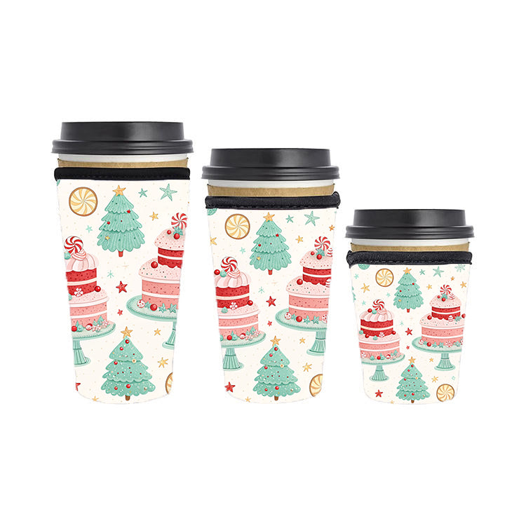 Christmas Reusable Neoprene Insulator Soda Tea Iced Hot Coffee Cup Drink Sleeve