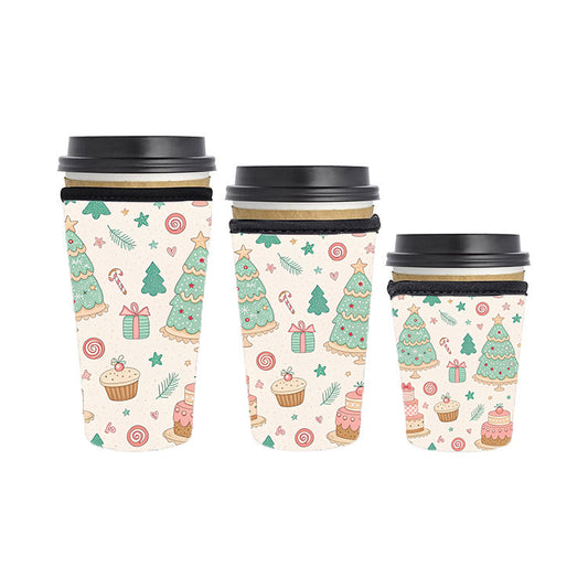 Christmas Reusable Neoprene Insulator Soda Tea Iced Hot Coffee Cup Drink Sleeve