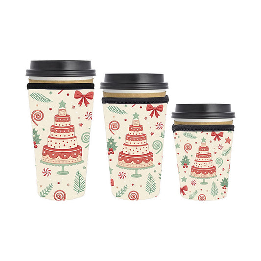 Christmas Reusable Neoprene Insulator Soda Tea Iced Hot Coffee Cup Drink Sleeve