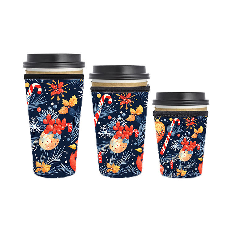 Christmas Reusable Neoprene Insulator Soda Tea Iced Hot Coffee Cup Drink Sleeve